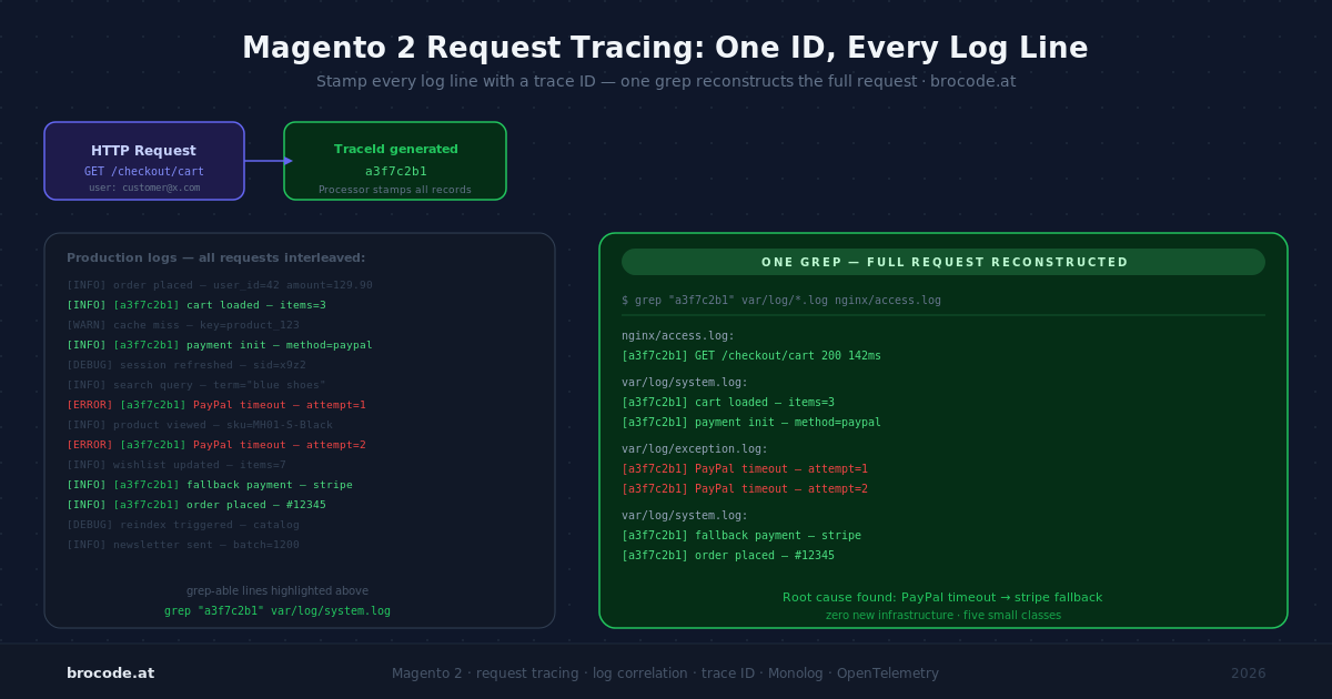 Magento 2 Request Tracing: One ID, Every Log Line